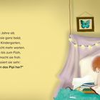 Ein Mädchen liest in einem Zelt aus Decken. Um sie sind Bücher und Lichterketten. Ein Schmetterlingsbild hängt an der Wand.
