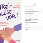 Links Titel: "Freiwillige vor! Die soziale Kraft des Ehrenamts in Österreich". Rechts Inhaltsverzeichnis. Illustrationen von Händen.