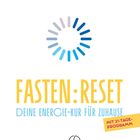 Text: "ELISABETH RABEDER", "FASTEN: RESET", "DEINE ENERGIE-KUR FÜR ZUHAUSE", "MIT 21-TAGE-PROGRAMM", "KNEIPP VERLAG WIEN". Logo: Kreisförmiges Muster.