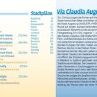Texte zu Inhalten und Stadtplänen. Beschreibung der Via Claudia Augusta, römische Straße über die Alpen, und ihre Geschichte.