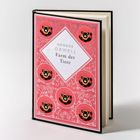 „George Orwell, Farm der Tiere“. Roter Einband mit Illustrationen von Schweinen in runden Rahmen.