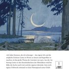 Text beschreibt Existenz Gottes und Identitätssuche in Rilkes Werk. Illustration von Wald und See im Mondschein.