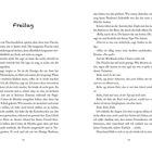 Freitag. Die Geschichte beschreibt ein Gespräch unter Freunden über das Autofahren, Erlebnisse mit Alkohol und Bonbons. Seitenzahlen: 13 und 14.