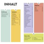 Inhaltverzeichnis mit Kategorien: Einführung, Highlights, Themen, Regionen, Reise-Infos. Nummerierte Seitenangaben.