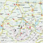 Karte zeigt Regionen in Deutschland und Österreich; Orte wie Memmingen, Kempten und Bregenz sowie Flüsse und Straßen.
