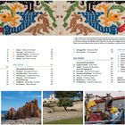 Inhalt mit Themengebieten, Orten im Norden, Osten, Süden, Westen. Bilder: Wohnmobil, Felsen, Kirche, Fischer, Essen.