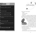 "Chrononauts" gefolgt von Dialogen im SMS-Stil. Rechts Titel: "Die Bronzescheiben", daneben eine Illustration einer Scheibe.