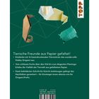 Text: "Tierische Freunde aus Papier gefaltet! Entdecke mit 16 eindrucksvollen Tiermotiven Origami neu." Origami-Tiere.