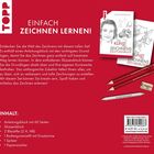 Logo: "TOPP". Text: "EINFACH ZEICHNEN LERNEN!" Inhalt beschreibt Materialien zum Zeichnen. Set mit Anleitungsblock.