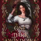 "Rachel Gillig", "One Dark Window", "Roman", "LYX". Illustration einer Frau mit lockigem Haar, hält ein Buch, umgeben von Pflanzen.