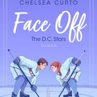"Chelsea Curto, Face Off, The D.C. Stars, Roman. Illustration: Zwei Eishockeyspieler stehen sich auf einer Eisfläche gegenüber."