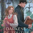 Titel: "Darkest of Truths: Thornwick Island". Zwei Personen, sie, blond, mit Blume, er, dunkelhaarig, mit Buch.