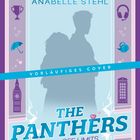 Buchtitel: "The Panthers Off Limits" von Anabelle Stehl. Silhouetten von zwei Personen, umgeben von Symbolen: Trophäe, Regenschirm.