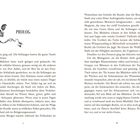 Text: Prolog. Die Seiten zeigen einen fortlaufenden Text. Links oben ist eine florale Illustration. Seitenzahlen 7 und 8.