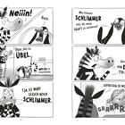 Ein Zebra und ein Pinguin diskutieren. Zebra: "Nein!", "Ohhh, das ist ÜBEL.", "Tja, es wird gleich noch SCHLIMMER."