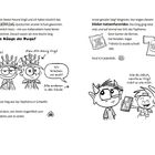 Zwei Schüler gewinnen das "Feuerring-Quizturnier". Ein virales Katzenvideo lenkt von ihrem Sieg ab. Illustrationen zeigen Kinder mit Kronen.