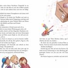 Text: 
Michi, Murat (M&Ms), Hans, Christel, Elfie, Karamella. 

Illustration einer fliegenden Figur mit Zuckerstange.