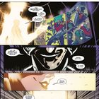 "Endlich. Drei Deathloks sind geflohen. Die Aufgabe ist-- sie zurückzubringen? Sie zur Strecke zu bringen. Gnadenlos."

Illustration mit einer blendenden Lichtfigur, Bildschirmen mit bewaffneten Charakteren, einem lächelnden Gesicht und einer laufenden Figur vor strahlendem Licht.