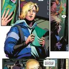 Comic-Stil: Ein blonder Jugendlicher mit blauer Jacke betrachtet Poster in einer U-Bahn-Station.