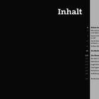 Text "Inhalt" links oben, rechts Gliederung u.a. "Kleine Impulse, große Wirkung" und "Die Workouts". Schwarze und graue Flächen.