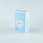 "Was ich an dir liebe. Das Fragespiel für Papa und Kind." Ein blaues Kartenspiel mit Herz-Design und weißem Rand.