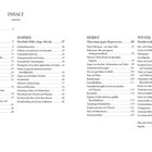 Inhalt: Frühling, Sommer, Herbst, Winter. Jeweils verschiedene Rezepttitel mit Seitenzahlen.