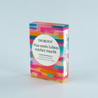 "DIE ZEIT Was mein Leben reicher macht". Bunte Inspiration Kartenbox mit abstrakten, leuchtenden Farben.