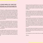 WIE KLEINE IMPULSE GROSSE VERÄNDERUNGEN BEWIRKEN

Nina

Zwei Spalten mit Text über Körper, Gesicht und Bewegung. Romantische, persönliche Ansprache.