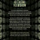 Text im Zentrum: "DER TOD IST KEINE ILLUSION." Hintergrund: Symbole auf dunklem Hintergrund. Logo: "GRAPHIX Loewe".