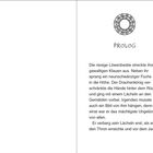 Text: "PROLOG. Die riesige Löwenbestie streckte ihre gewaltigen Klauen aus." Oben ein kreisförmiges Muster mit Symbolen.