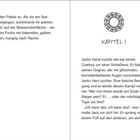 Kapitel 1. Ein Kreis mit Mustern als Illustration. Text beschreibt Spannung zwischen Jack und einem Gegner mit bernsteinfarbenen Augen.