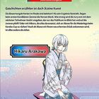 Text: "Geschichten erzählen ist doch (k)eine Kunst". Illustration: Eine Person in traditioneller Kleidung sitzt auf einem Kissen.