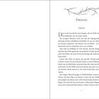 "Prolog" oben in der Mitte, gefolgt von "Grace" darunter. Oben ist eine Illustration von Ästen. Fließtext auf der rechten Seite.