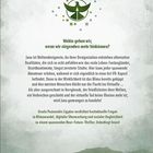 "Wohin gehen wir, wenn wir nirgendwo mehr hinkönnen?" Grünes Logo, Vogelmotiv, darüber graugrüner Hintergrund.