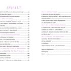Inhalt mit sechs Teilen über Kommunikation, Körper, Alltag, Liebe, Unterschiede, Fantasie; Seitenzahlen genannt.