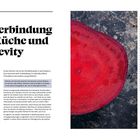 Die Überschrift lautet: "Die Verbindung von Küche und Longevity". Links Zwiebeln mit Gewürzen, rechts rote Bete.