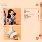 Inhaltsverzeichnis zeigt Häkeldesigns: Amigurumis, Broschen, Schlüsselanhänger und Accessoires. Abbildungen von gehäkelten Figuren und Objekten.