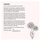 VORWORT: Anastasias Begrüßung als Aquarell- und Line Art-Künstlerin. Illustration von Blumen rechts.