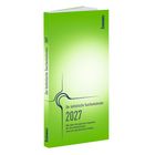 „Der katholische Taschenkalender 2027“. Grünes Design mit blauer Grafik und „benno“ Text vertikal am Buchrücken.