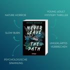 "Nature Horror", "Slow Burn", "Psychologische Spannung", "Young Adult Mystery Thriller", "Ungeklärtes Verbrechen".