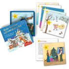 „Mein Vorlese-Adventskalender: 24 Vorlesekarten für die Allerkleinsten“ zeigt Tiere an einem Weihnachtsbaum.