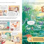 Ivys Fossil ist viel älter. Dr. Nikolai erkennt das Lebewesen nicht. "Dinosaurier!" steht im Comic. "Lass uns Ausschau halten!"