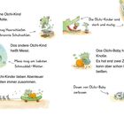 Text über Olchi-Kinder: Motte mag Haarschleifen, Messi mag Schmuddel-Wetter, Knolle kann Dosen beißen. Bunte Illustrationen.