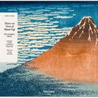 Text: "HOKUSAI, Thirty-six Views of Mount Fuji, The Complete Plates". Illustration des Berges Fuji, pastellfarbene Wolken am Himmel.