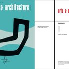 "arts & architecture" September 1958 auf türkisfarbenem Hintergrund; abstrakte schwarze Form.