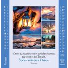 "Wenn du nachts nicht schlafen kannst, zähl nicht die Schafe. Sprich mit dem Hirten." Kalender für Januar mit Winterbildern.