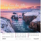 "I Ich lasse das Alte hinter mir und strecke mich aus nach dem, was vor mir liegt. Januar Kalender, Klippen im Schnee."