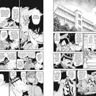 Ein Comic-Manga: Gespräche über Software-Entwicklung, Schwarze Organisation und Strafe. Szenen zeigen besorgte Figuren.