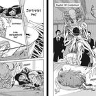 Kapitel 187: Auskotzen! Ein groteskes Wesen hält Menschen, andere kriechen am Boden. Geräusche wie "Flupp" und "Flotsch" erscheinen.