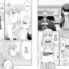 Dialoge: "Bis dann!", "Wie schade, jetzt fahren alle nach Hause...", "Wir sehen uns, Mei!", "Kommt gut an!", "Mei!", "Danke für alles!" Manga-Stil.